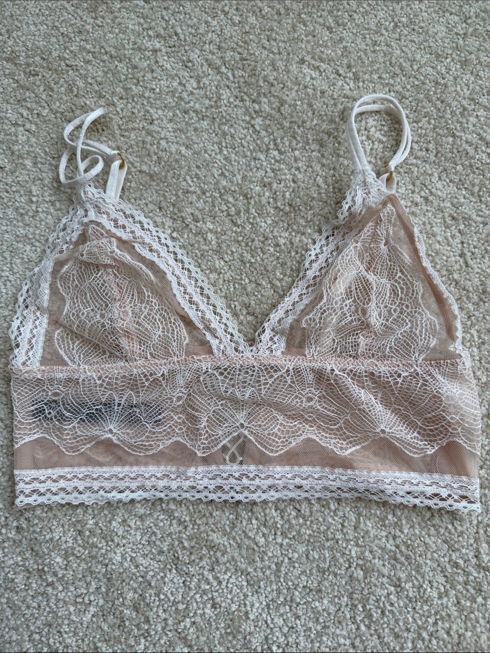 Victoria's Secret Lace Bralette - Blush & White